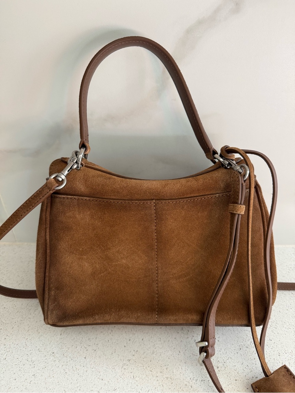 Balenciaga Mini Rodeo Handbag Waxed Suede Crossbody/Top Handle Camel - Picture 2 of 14